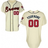 Kids' Atlanta Braves Customized Cream Jersey