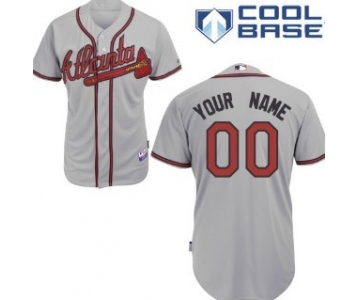 Kids' Atlanta Braves Customized Gray Jersey