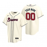 Men's Atlanta Braves Custom Nike Cream 2020 Stitched MLB Cool Base Jersey