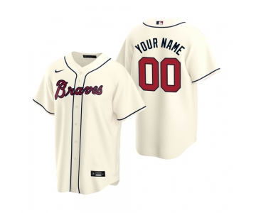 Men's Atlanta Braves Custom Nike Cream 2020 Stitched MLB Cool Base Jersey