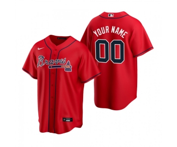 Men's Atlanta Braves Custom Nike Red 2020 Stitched MLB Cool Base Jersey