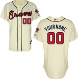 Men's Atlanta Braves Customized Cream Jersey