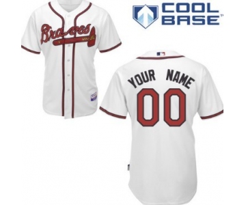 Men's Atlanta Braves Customized White Jersey