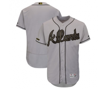 Men's Atlanta Braves Majestic Gray 2018 Memorial Day Authentic Collection Flex Base Team Custom Jersey