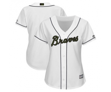 Women's Atlanta Braves Majestic White 2018 Memorial Day Cool Base Team Custom Jersey