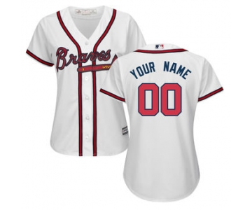 Women's Atlanta Braves Majestic White Home Cool Base Custom Jersey