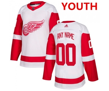 Youth Adidas Detroit Red Wings NHL Authentic White Customized Jersey