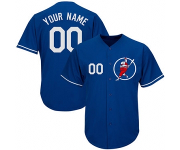 Dodgers Blue Men's Customized Cool Base New Design Jersey
