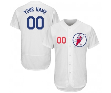 Dodgers White Men's Customized Flexbase New Design Jersey