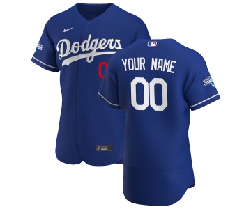 Los Angeles Dodgers Custom Men's Nike Royal Alternate 2020 World Series Champions Authentic Player MLB Jersey