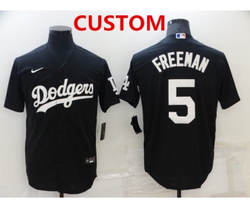 Men's Los Angeles Dodgers Custom Black Cool Base Stitched Baseball Jerseys
