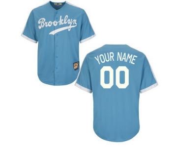 Men's Los Angeles Dodgers Customized Brooklyn Blue Majestic Jersey