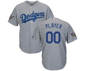 Men's Los Angeles Dodgers Majestic Gray 2018 World Series Cool Base Custom Jersey
