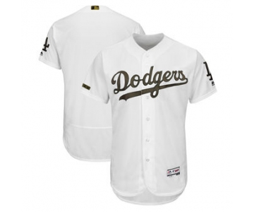 Men's Los Angeles Dodgers Majestic White 2018 Memorial Day Authentic Collection Flex Base Team Custom Jersey