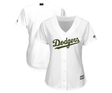 Women's Los Angeles Dodgers Majestic White 2018 Memorial Day Cool Base Team Custom Jersey