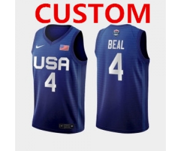 Men's USA Team Custom Away Blue 2021 Tokyo Olympics Jersey