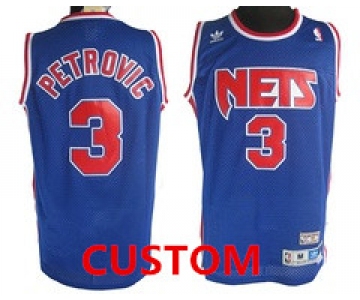 Custom New Jersey Nets Blue Swingman Throwback Jersey
