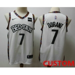 Men's Brooklyn Nets Custom new white 2020 city edition nba swingman jersey with the sponsor logo