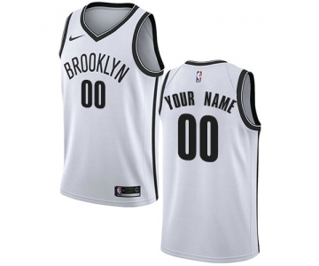 Men's Nike Brooklyn Nets Customized Authentic White NBA Association Edition Jersey