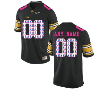 Iowa Hawkeyes Black Shadow Men's Customized 2018 Breast Cancer Awareness