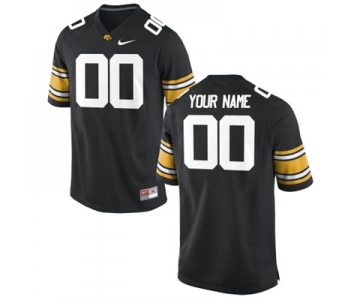 Mens Iowa Hawkeyes Custom Replica Football Jersey - 2015 Black
