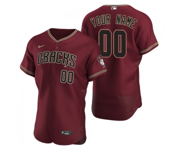 Men's Arizona Diamondbacks Custom Nike Crimson Stitched MLB Flex Base Jersey