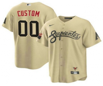 Men's Arizona Diamondbacks Gold ACTIVE PLAYER Custom 2021 City Connect Cool Base Stitched MLB Jersey