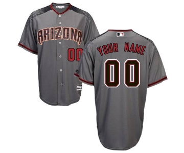 Mens Arizona Diamondbacks Gray With Brick Customized Majestic MLB Collection Jersey