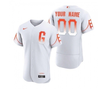 Men's San Francisco Giants #00 Custom White 2021 City Connect MLB Flex Base Nike Jersey