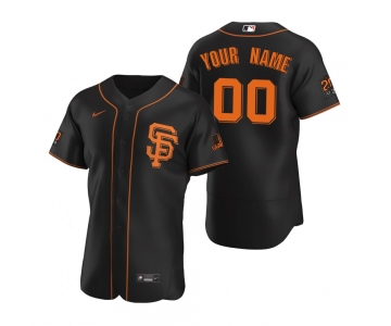 Men's San Francisco Giants Custom Nike Black Stitched MLB Flex Base Jersey