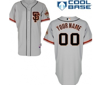 Men's San Francisco Giants Customized Gray SF Jersey