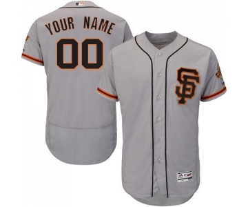 Mens San Francisco Giants Gray Customized Flexbase Majestic MLB Collection Jersey