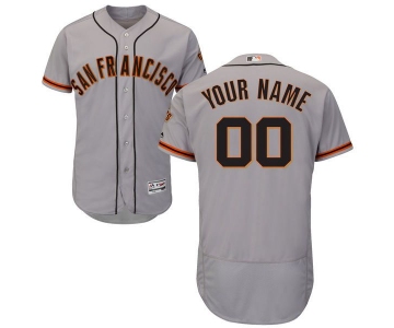 Mens San Francisco Giants Grey Customized Flexbase Majestic MLB Collection Jersey