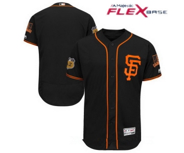 Men's San Francisco Giants Majestic Black 2017 Spring Training Authentic Flex Base Stitched MLB Custom Jersey
