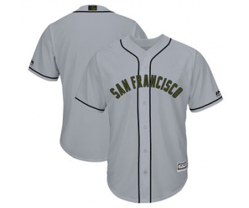Men's San Francisco Giants Majestic Gray 2018 Memorial Day Cool Base Team Custom Jersey