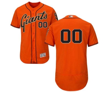 Mens San Francisco Giants Orange Customized Flexbase Majestic MLB Collection Jersey