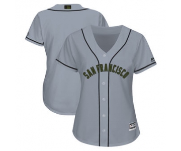 Women's San Francisco Giants Majestic Gray 2018 Memorial Day Cool Base Team Custom Jersey
