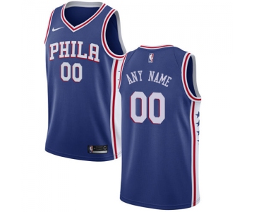 Youth Customized Philadelphia 76ers Swingman Blue Nike NBA Icon Edition Jersey