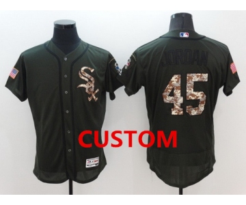 Custom Chicago White Sox Retired Green Salute to Service 2016 Flexbase Majestic Baseball Jersey