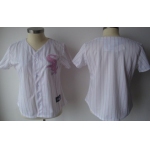 Kids' Chicago White Sox Customized White With Pink Pinstripe Jersey