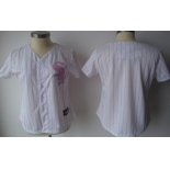 Kids' Chicago White Sox Customized White With Pink Pinstripe Jersey