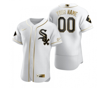 Men's Chicago White Sox Custom Nike White Stitched MLB Flex Base Golden Edition Jersey