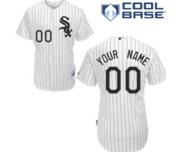 Men's Chicago White Sox Customized White Pinstripe Jersey