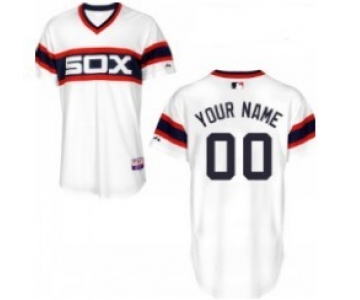 Men's Chicago White Sox Customized White Throwback Jersey