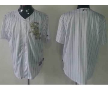 Men's Chicago White Sox Customized White With Camo Jersey