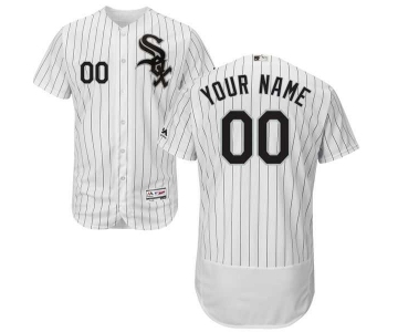 Mens Chicago White Sox White With Black Customized Flexbase Majestic MLB Collection Jersey