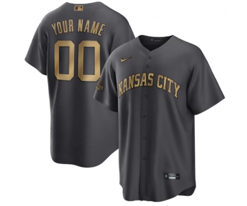 Men's Kansas City Royals Active Player Custom Charcoal 2022 All-Star Cool Base Stitched Baseball Jersey