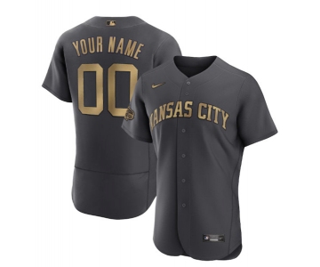 Men's Kansas City Royals Active Player Custom Charcoal 2022 All-Star Flex Base Stitched MLB Jersey
