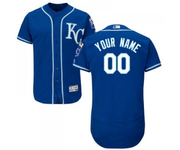Men's Kansas City Royals Customized Navy Blue KC 2016 Flexbase Majestic Collection Baseball Jersey