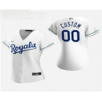 Women's Custom Kansas City Royals 2020 White Home Nike Jersey